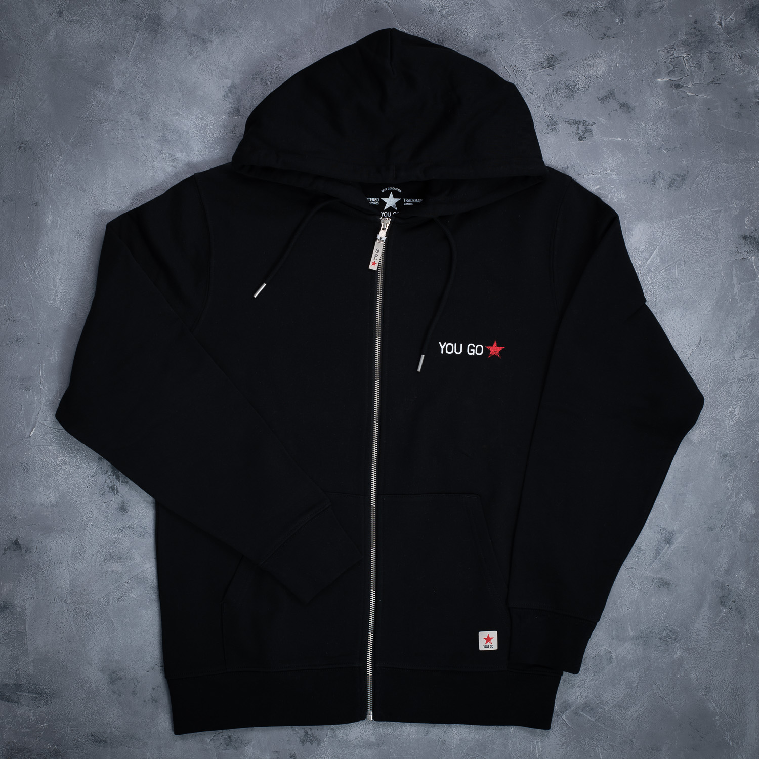 You Go Star dukserica zip - crna